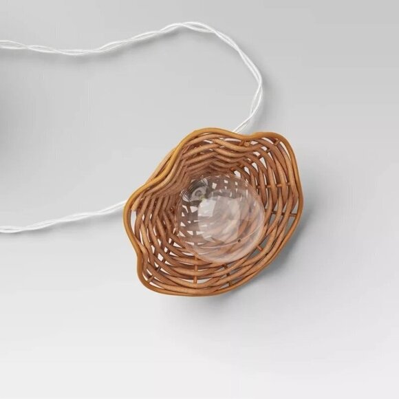 Studio McGee 10ct Solar LED Outdoor Orb and Globe String Lights‎ Clear/Brown - Picture 4 of 6